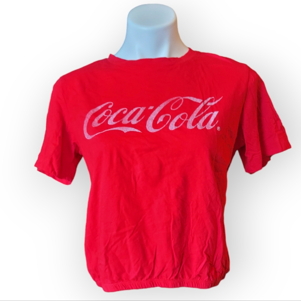 Coca Cola Large Red Short Sleeve Crop Top